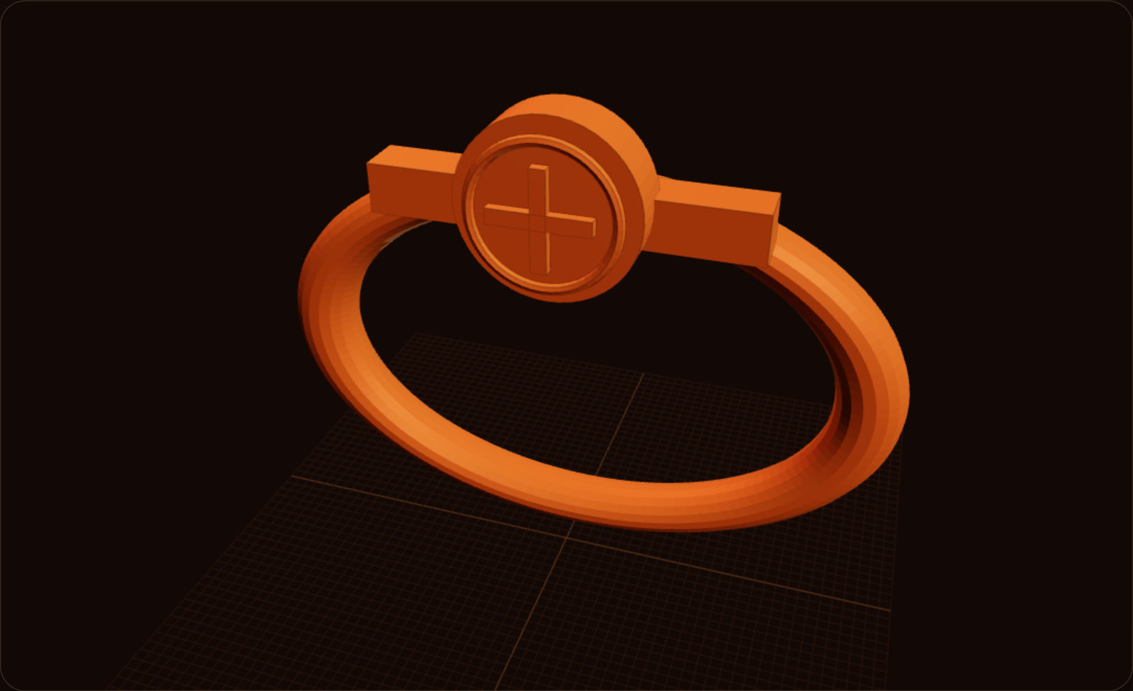 STL doctor tool preview: a diagnostic 3D mesh with copper overhang coloring